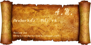 Anderkó Márk névjegykártya