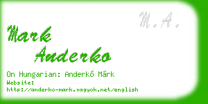 mark anderko business card