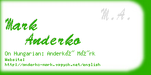 mark anderko business card